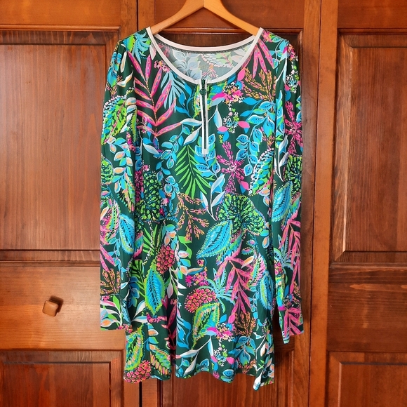 Lilly Pulitzer Jolena Dress UPF 50+ Multi Sunshine Jungle With Shorts Size Large - Picture 4 of 16